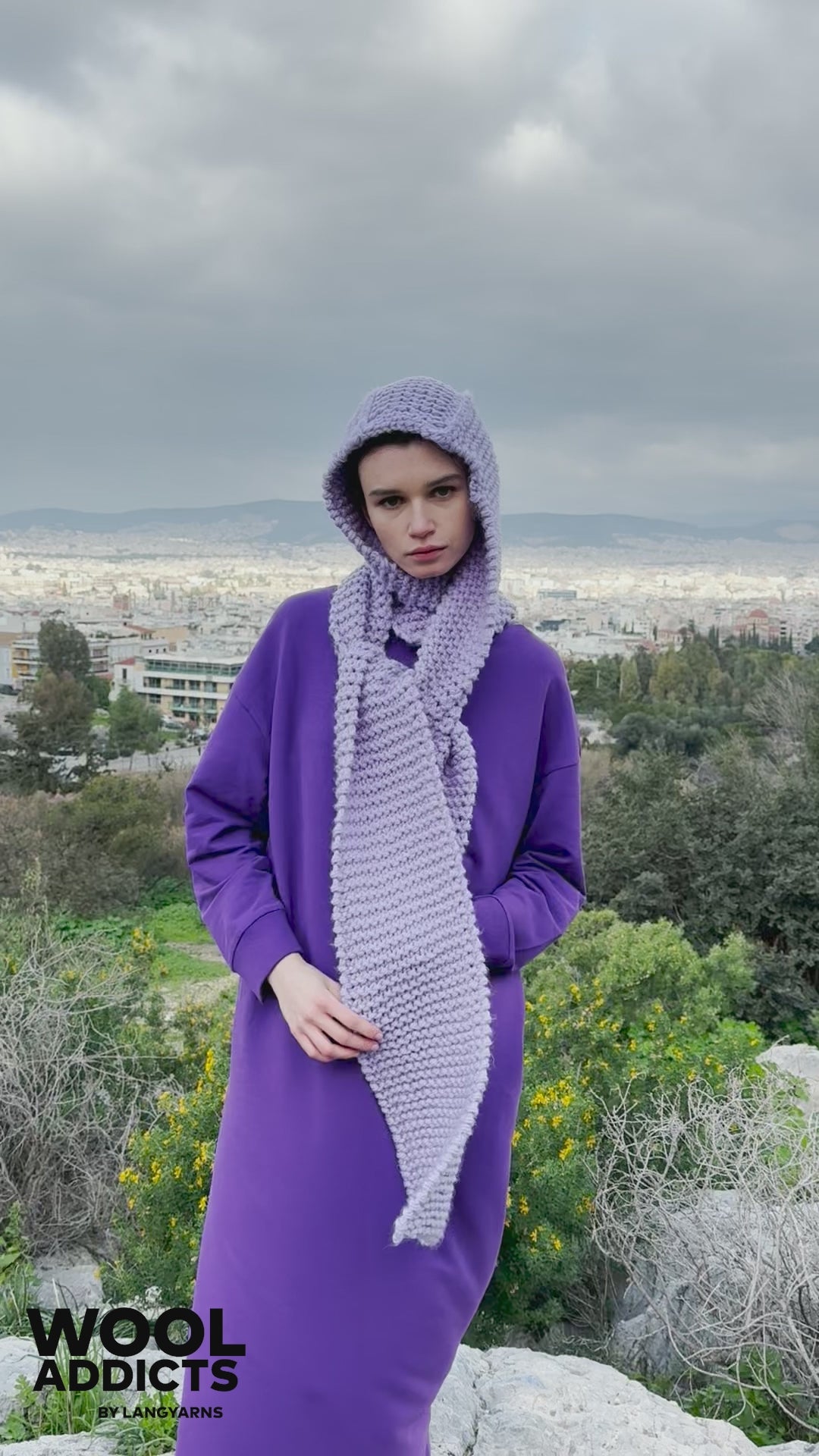 CELESTIAL Hooded-scarf Pattern Kit in FIRE by WOOLADDICTS | WOOLADDICTS #15-003