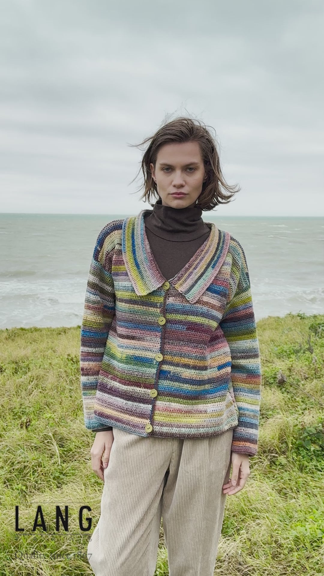 DEA Crochet Cardigan Pattern Kit in INFINITY by LANGYARNS | Punto 100-010