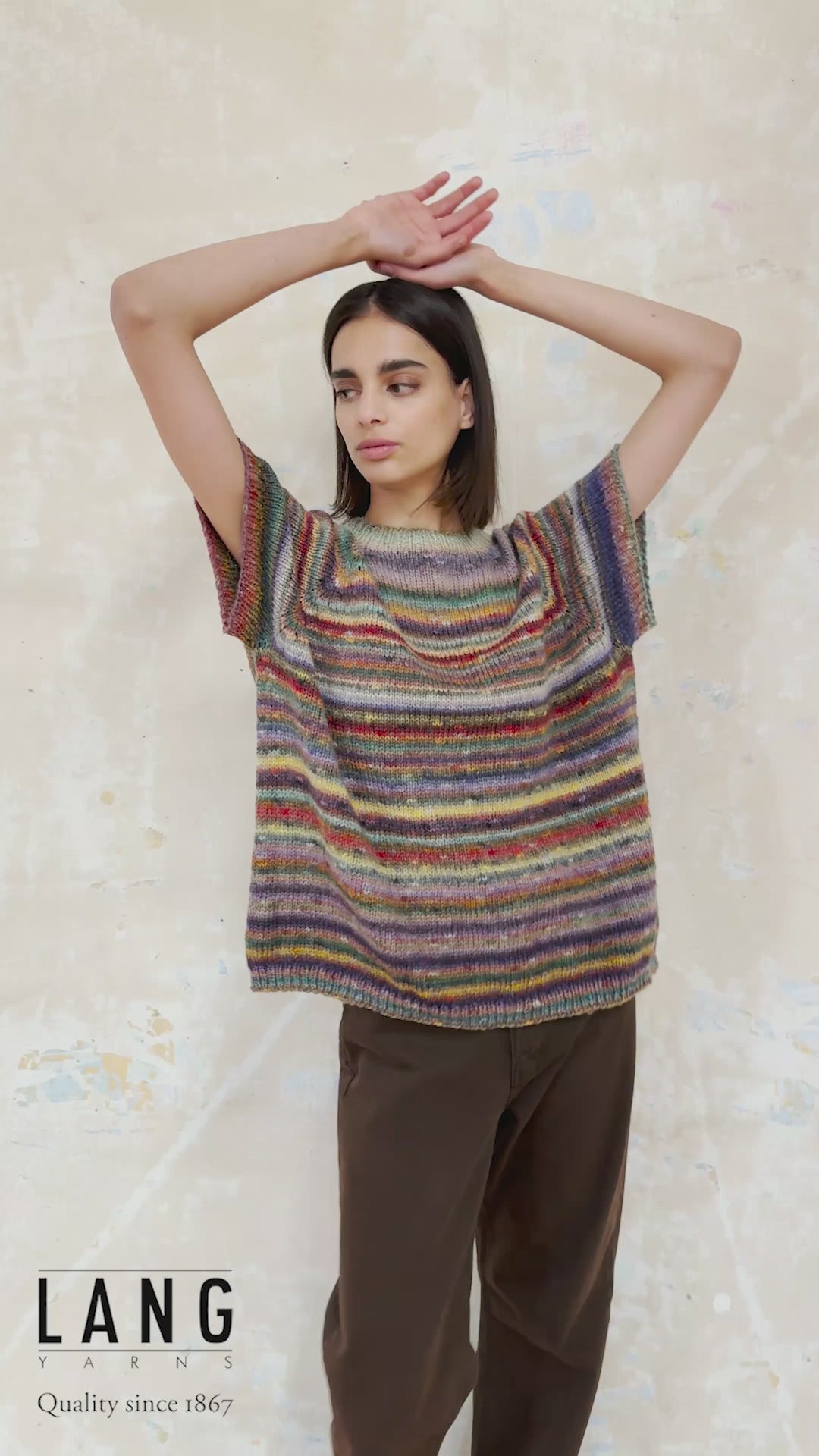 WITHNEY Top-down Sweater Pattern Kit in MAGNOLIA by LANGYARNS | Punto 74-002