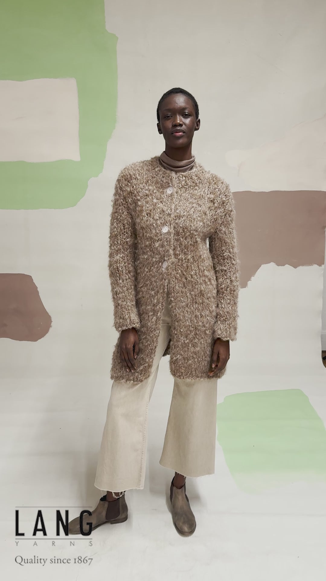 MINNAH Coat Pattern Kit in SHIRLEY by LANGYARNS | Fatto a Mano 290-042