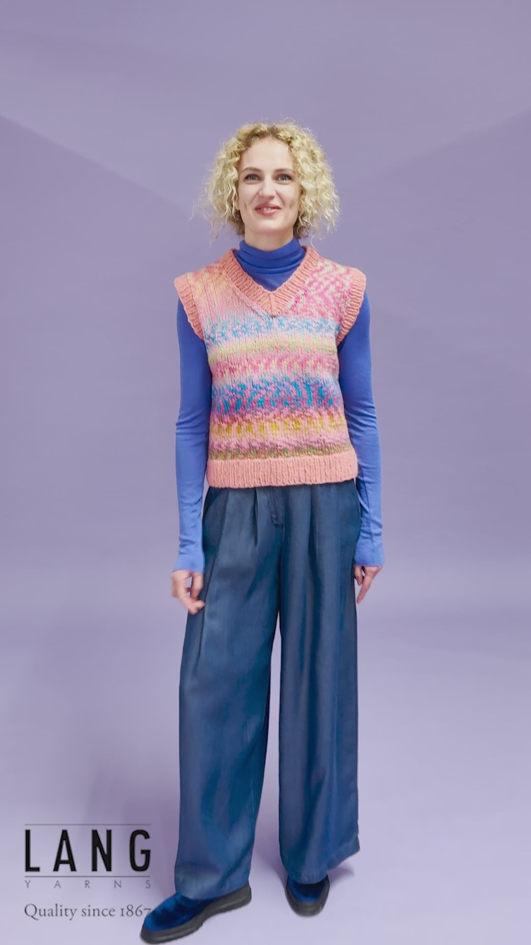YOKO Vest Pattern Kit in CLOUD FUNKY & PROMISE by LANGYARNS | Punto 93-005