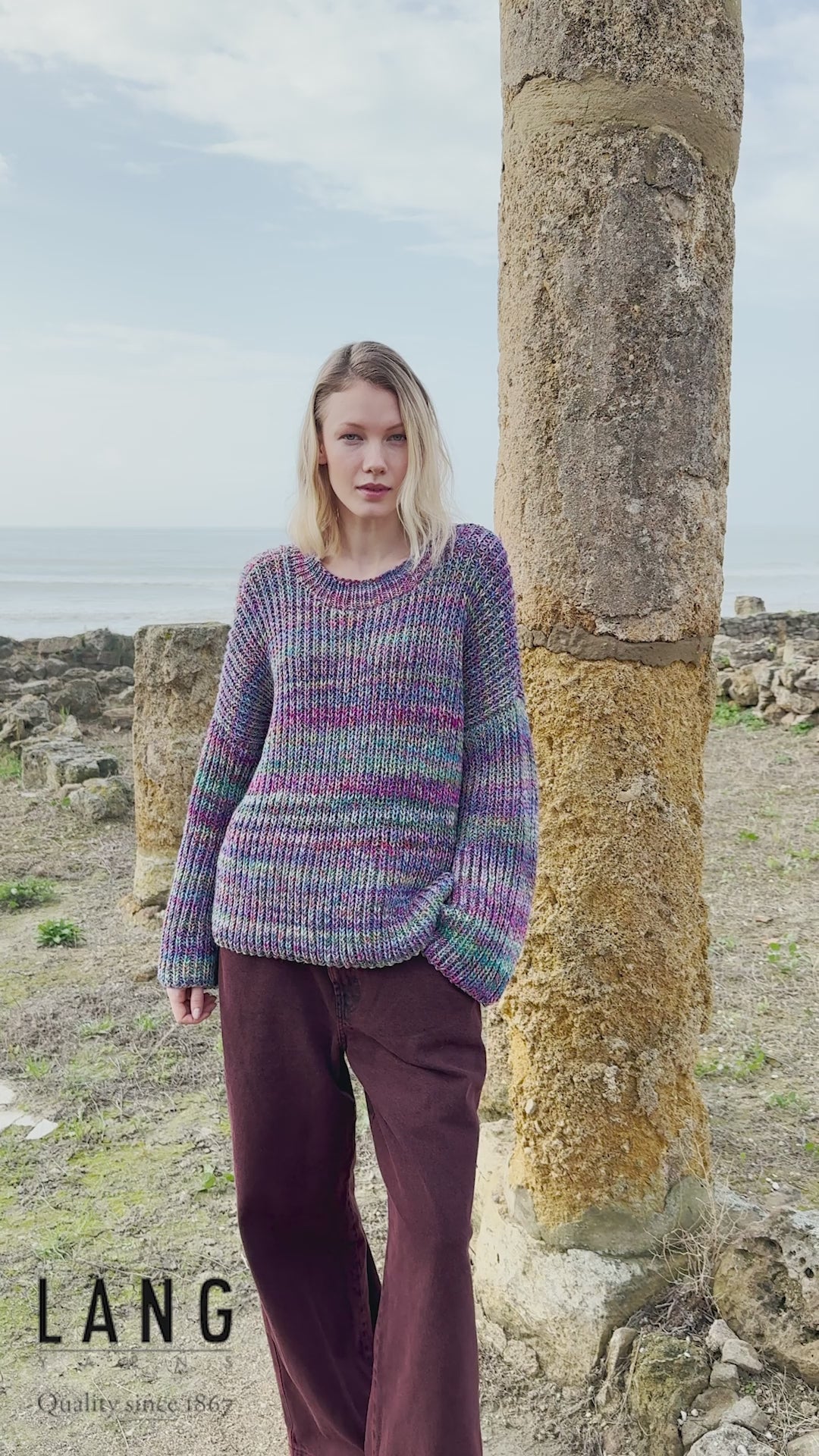 ALLEY Sweater Pattern Kit in PRISMA by LANGYARNS | Punto 96-001