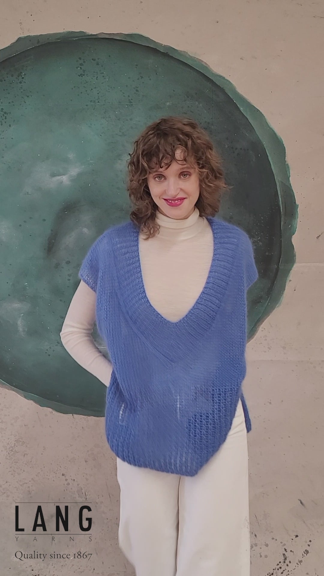 CARMELA Loose-fitting Vest Pattern Kit in MOHAIR 21 by LANGYARNS | Fatto a Mano 278-026