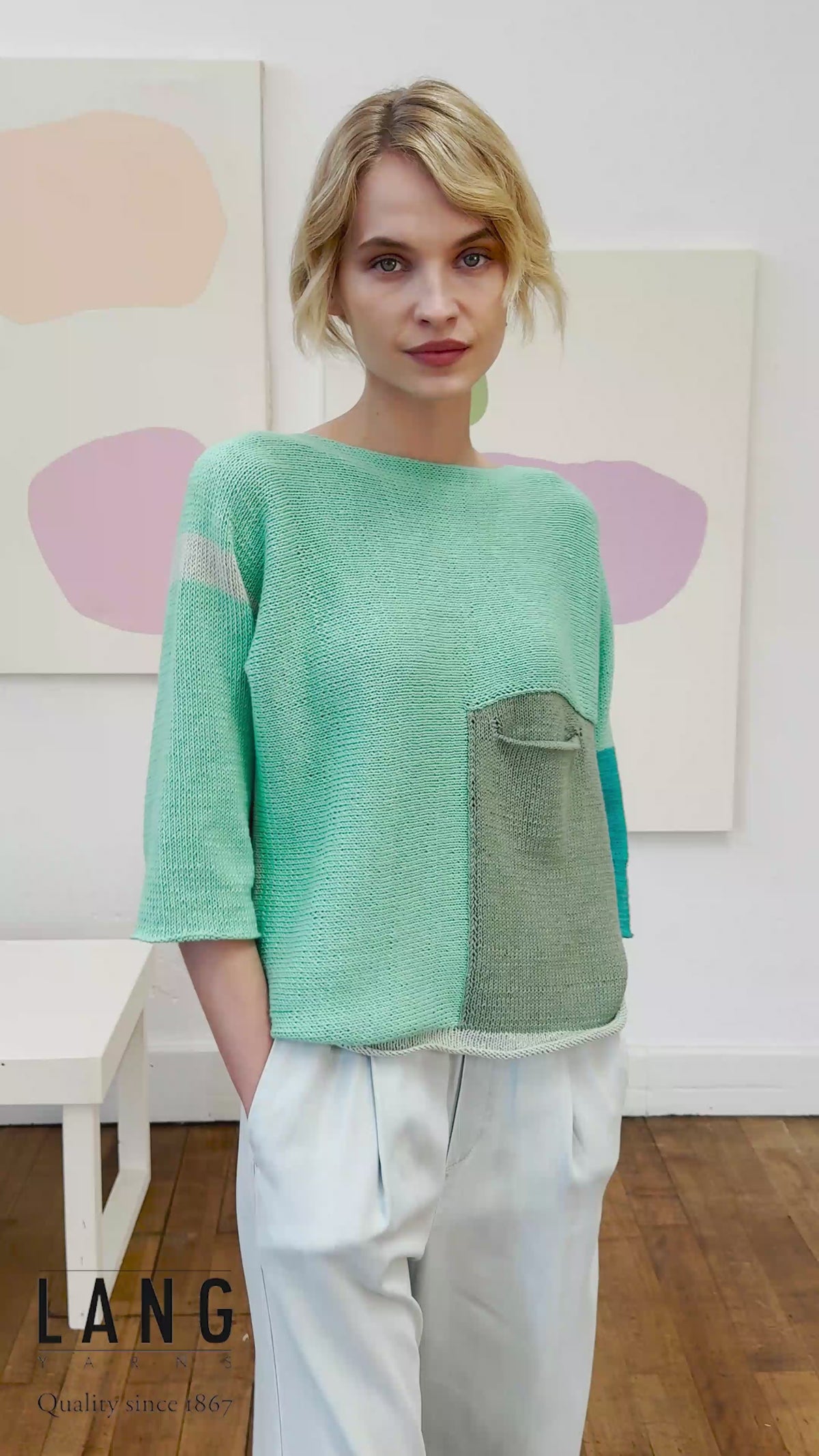 QUEENIE Sweater Pattern Kit in OCEANIA by LANGYARNS | Fatto a Mano 288-017