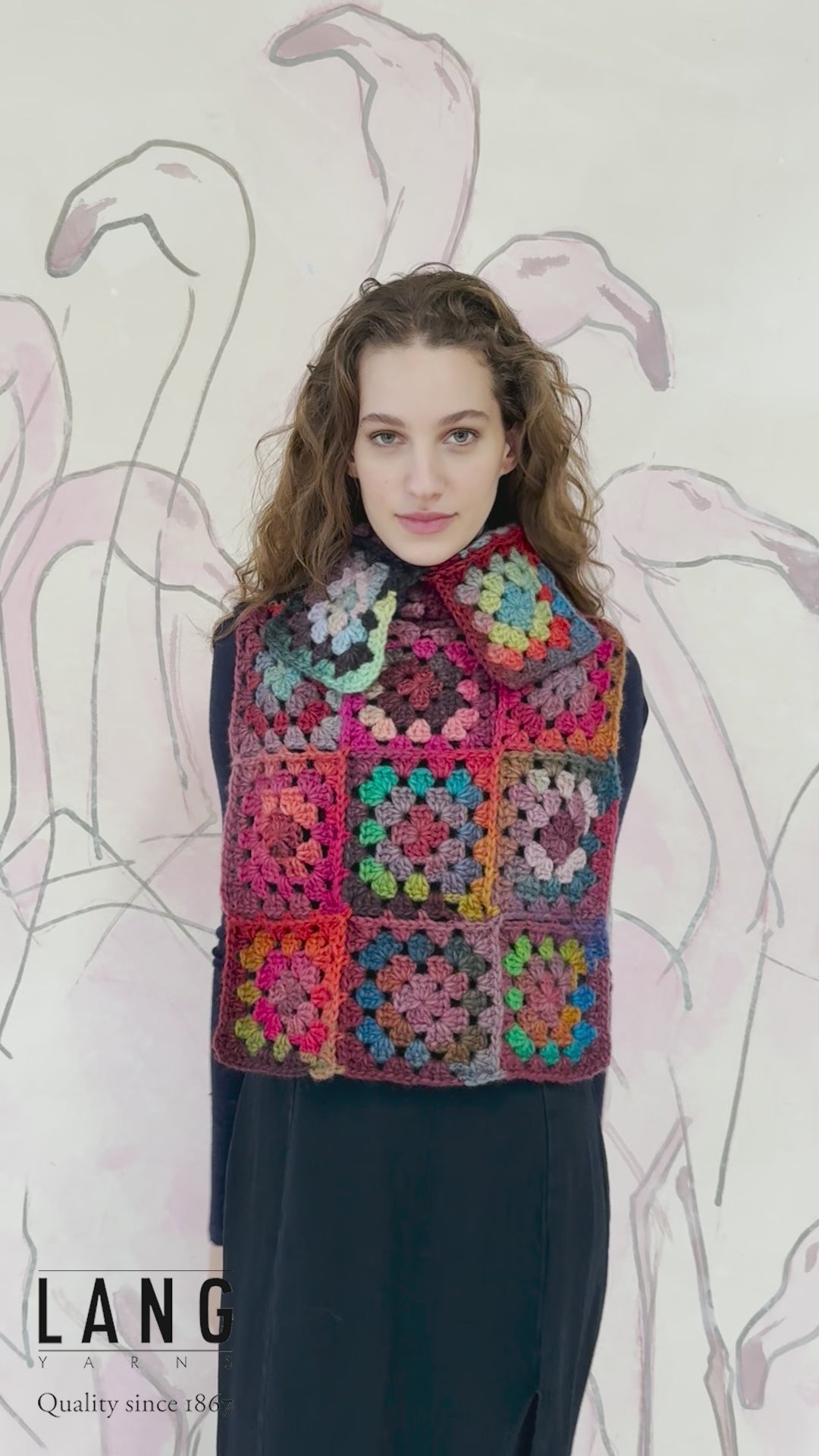 DOLLY Crochet Collar Pattern Kit in CLOUD by LANGYARNS | Punto 73-007