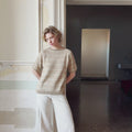 BARBARA Short-sleeve Sweater Pattern Kit in BABY COTTON NATURALLY COLOURED by LANGYARNS | Punto 92-005
