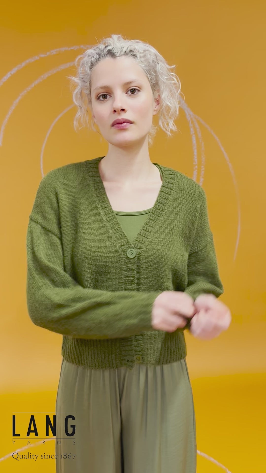 TERESA Cardigan Pattern Kit in BABY ALPACA by LANGYARNS | Punto 76-006
