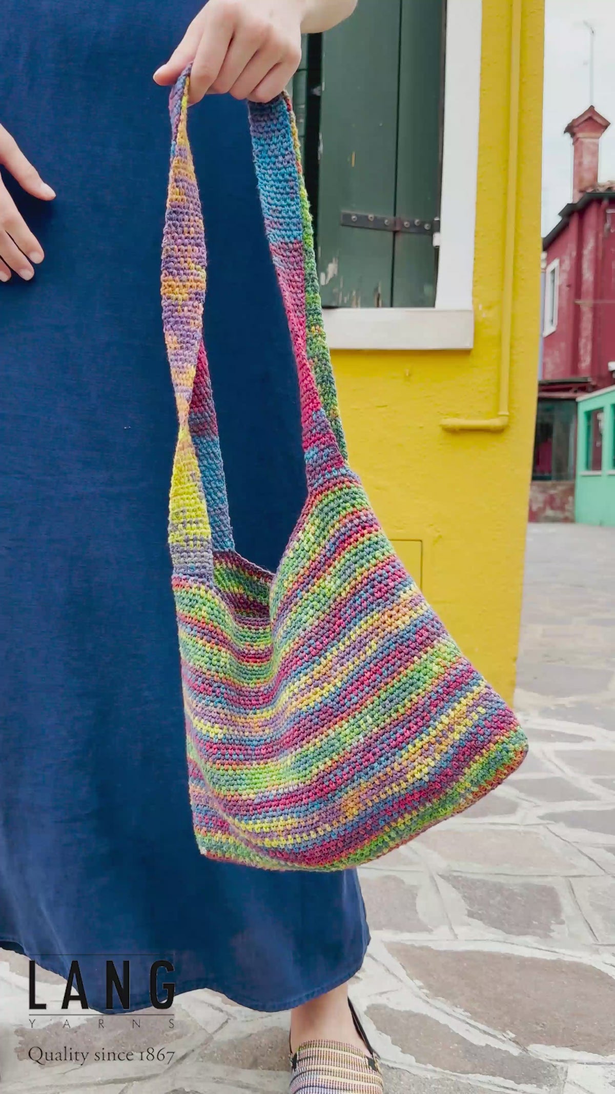 RAVENA Crochet Bag Pattern Kit in ETERNITY by LANGYARNS | Punto 91-009