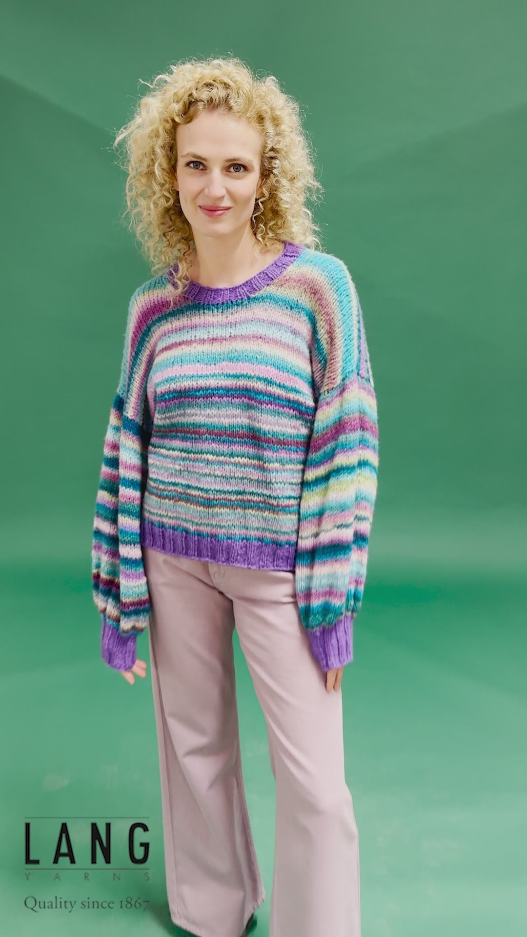 TACITA Top-down Sweater Pattern Kit in CLOUD & PROMISE by LANGYARNS | Punto 93-003