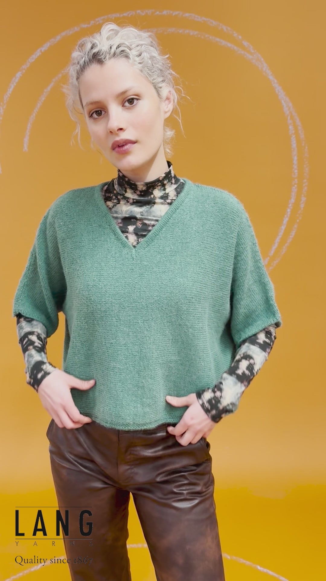 VARADA Sweater Pattern Kit in ALPACA SOXX 6PLY by LANGYARNS | Punto 76-002