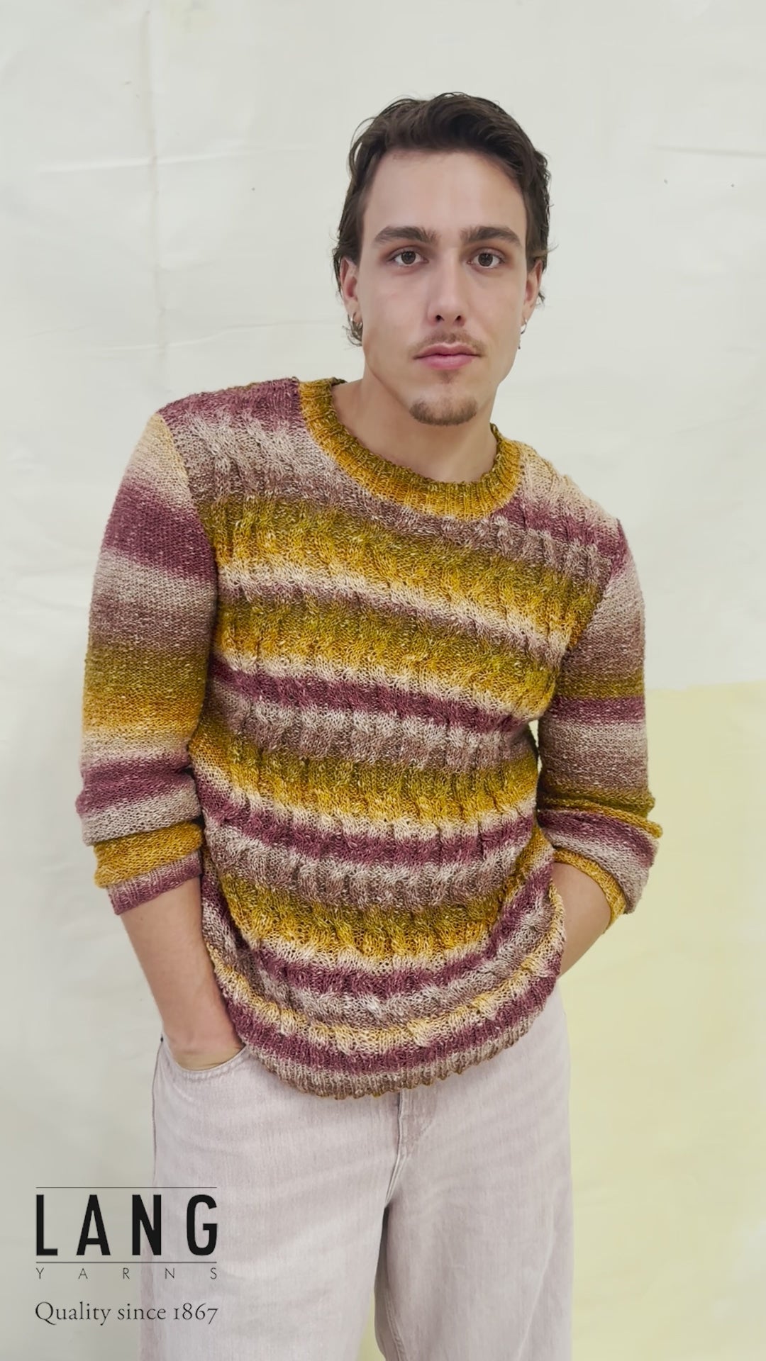 PIUS Men's Sweater Pattern Kit in LINELLO by LANGYARNS | Fatto a Mano 284-053