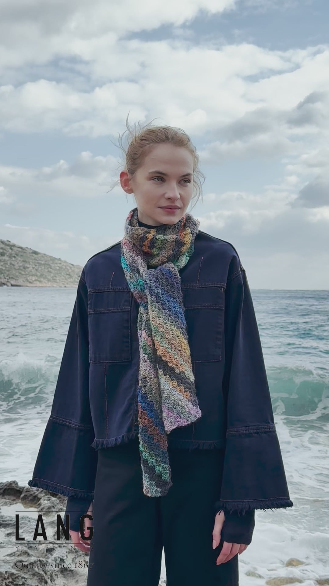 ZORYA Crochet Scarf Pattern Kit in INFINITY by LANGYARNS | Punto 85 - 262