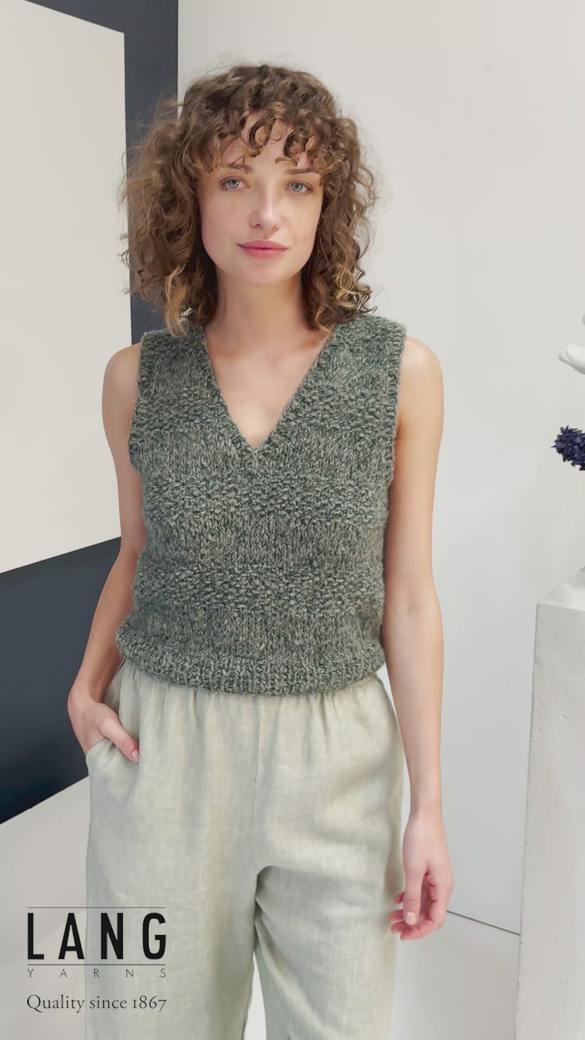 KENDRA Slipover Pattern Kit in PIUMA & LACE by LANGYARNS | Fatto a Mano 288-028