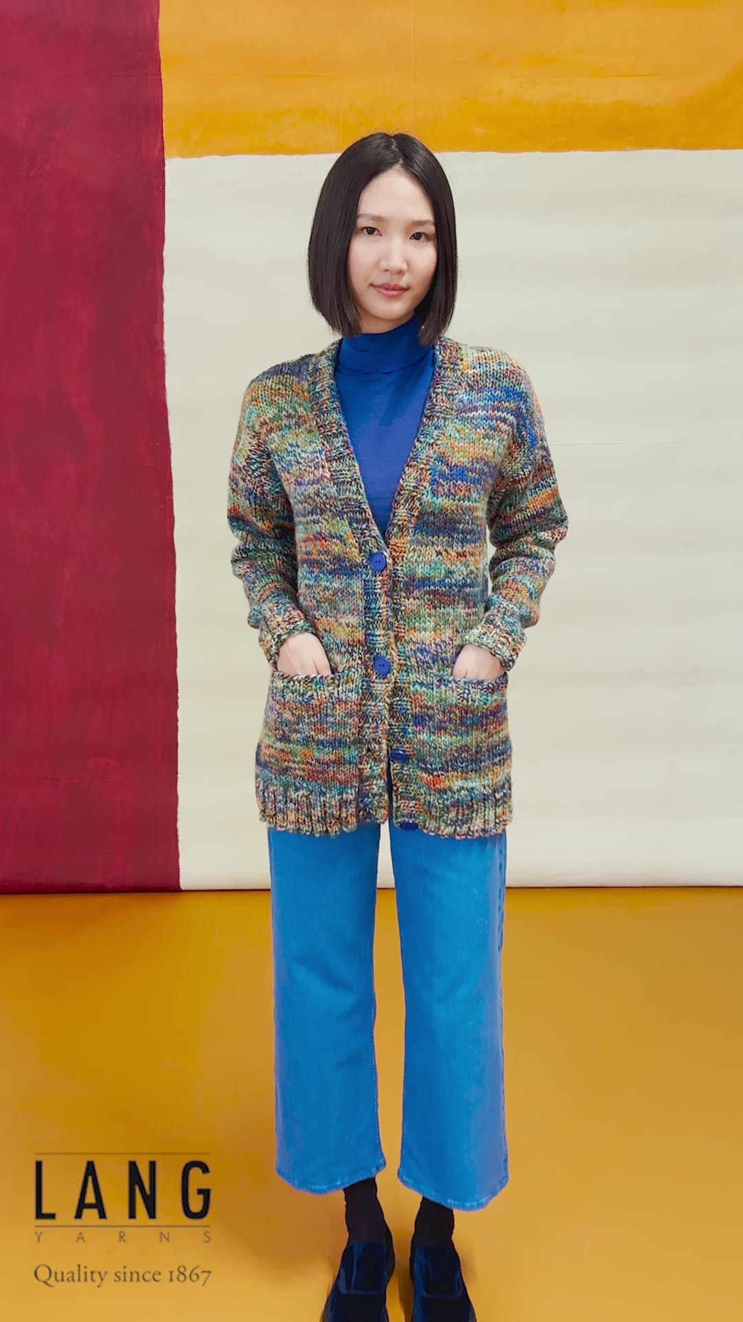 SUMI Cardigan Pattern Kit in TWISTER by LANGYARNS | Punto 95-007