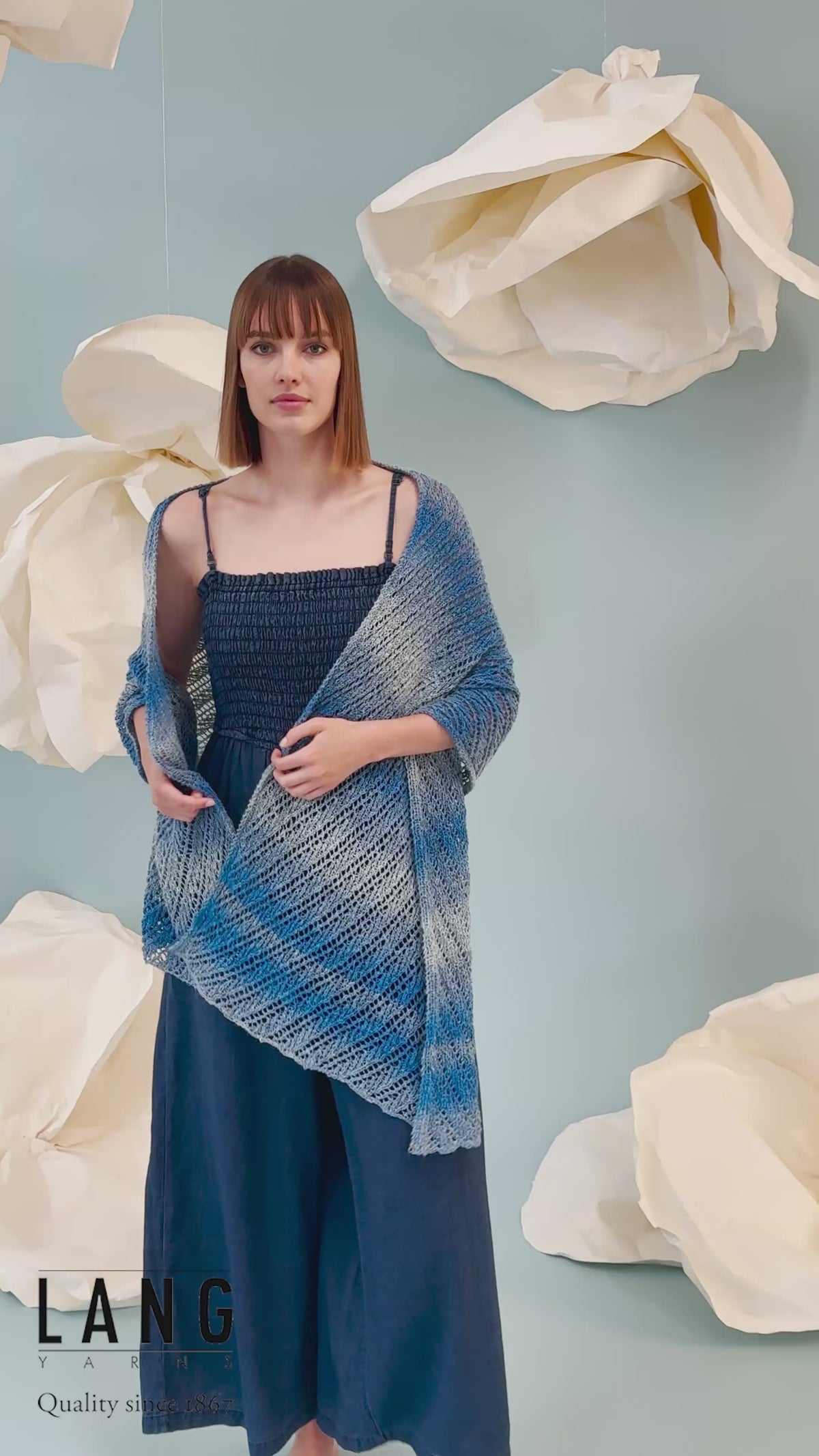 JANINA Shawl Pattern Kit in LINELLO by LANGYARNS | Fatto a Mano 288-055