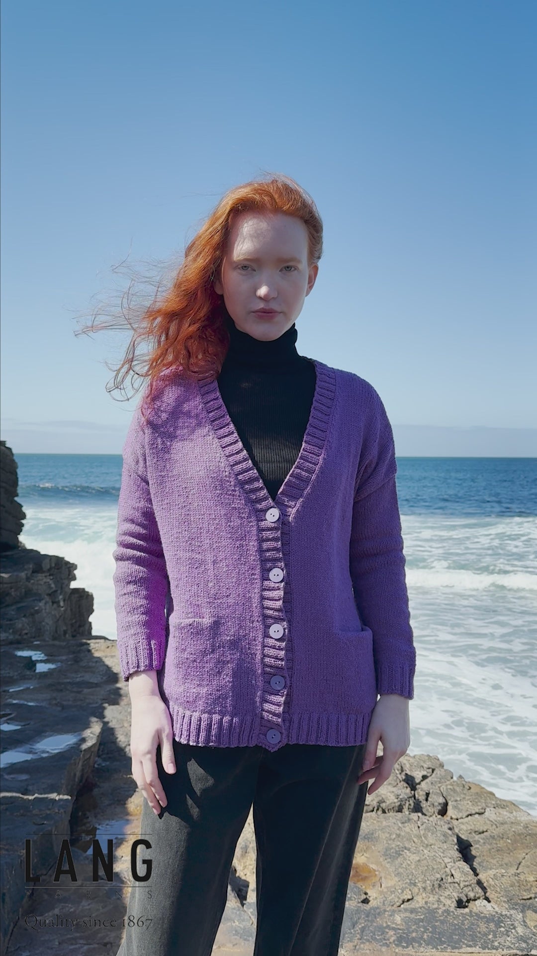 BRENNA Cardigan Pattern Kit in DONEGAL WOOLEN SPUN by LANGYARNS | Punto 87-148