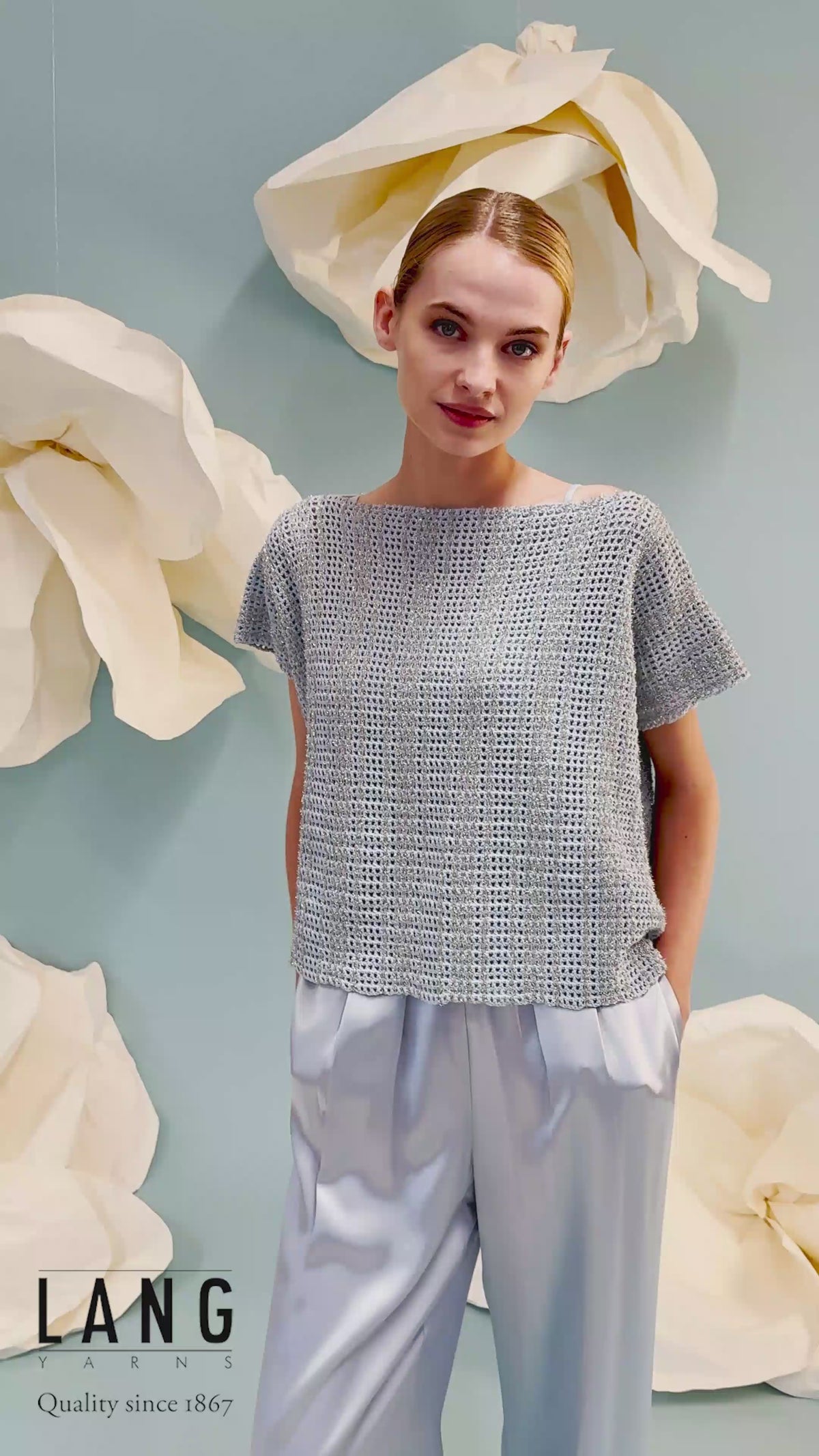 SYLVER Crochet Top Pattern Kit in BABY COTTON & ASTRA by LANGYARNS | Fatto a Mano 288-063