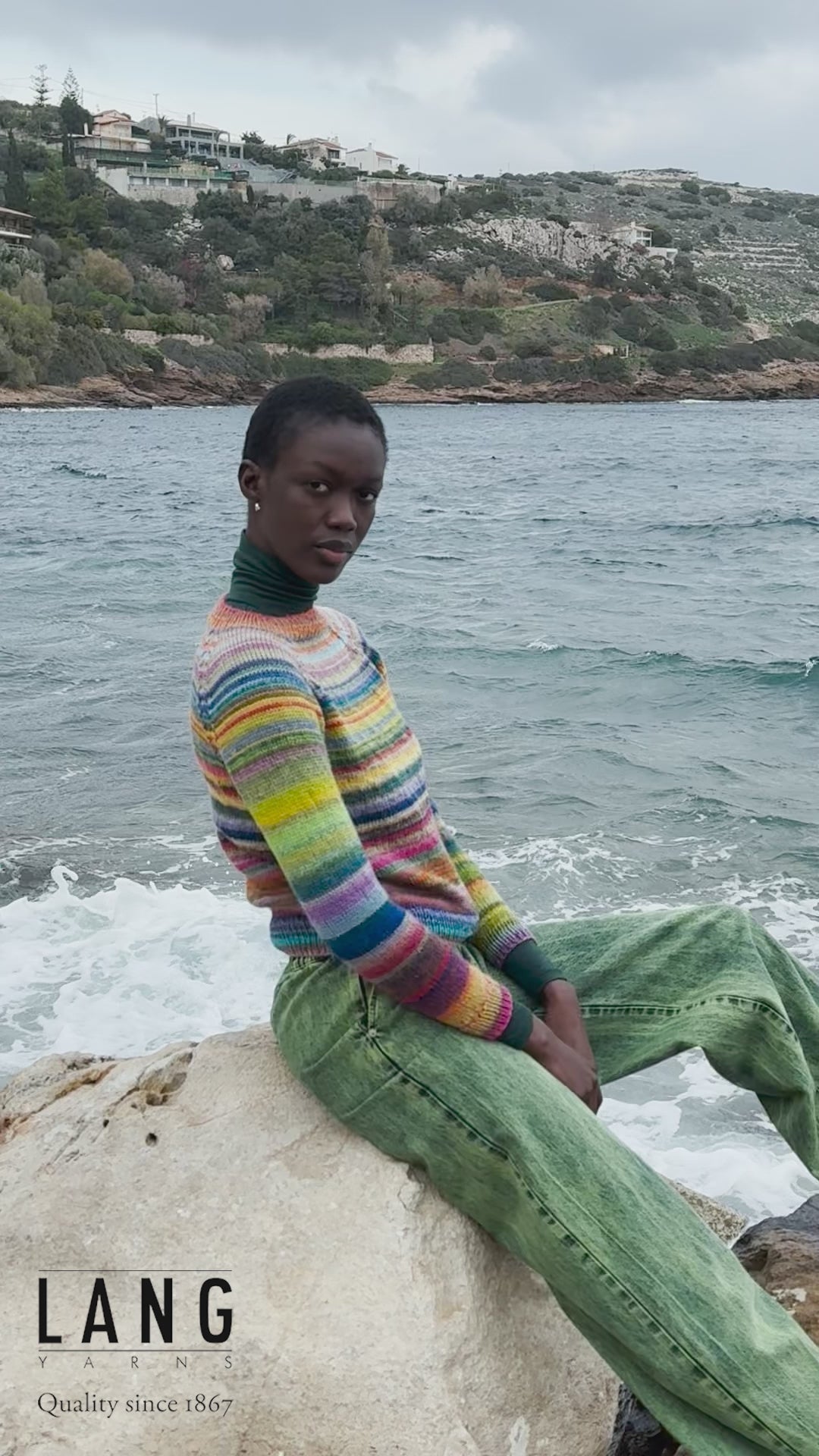 GREGORIA Sweater Top Down Pattern Kit in INFINITY by LANGYARNS | Punto 85 - 228