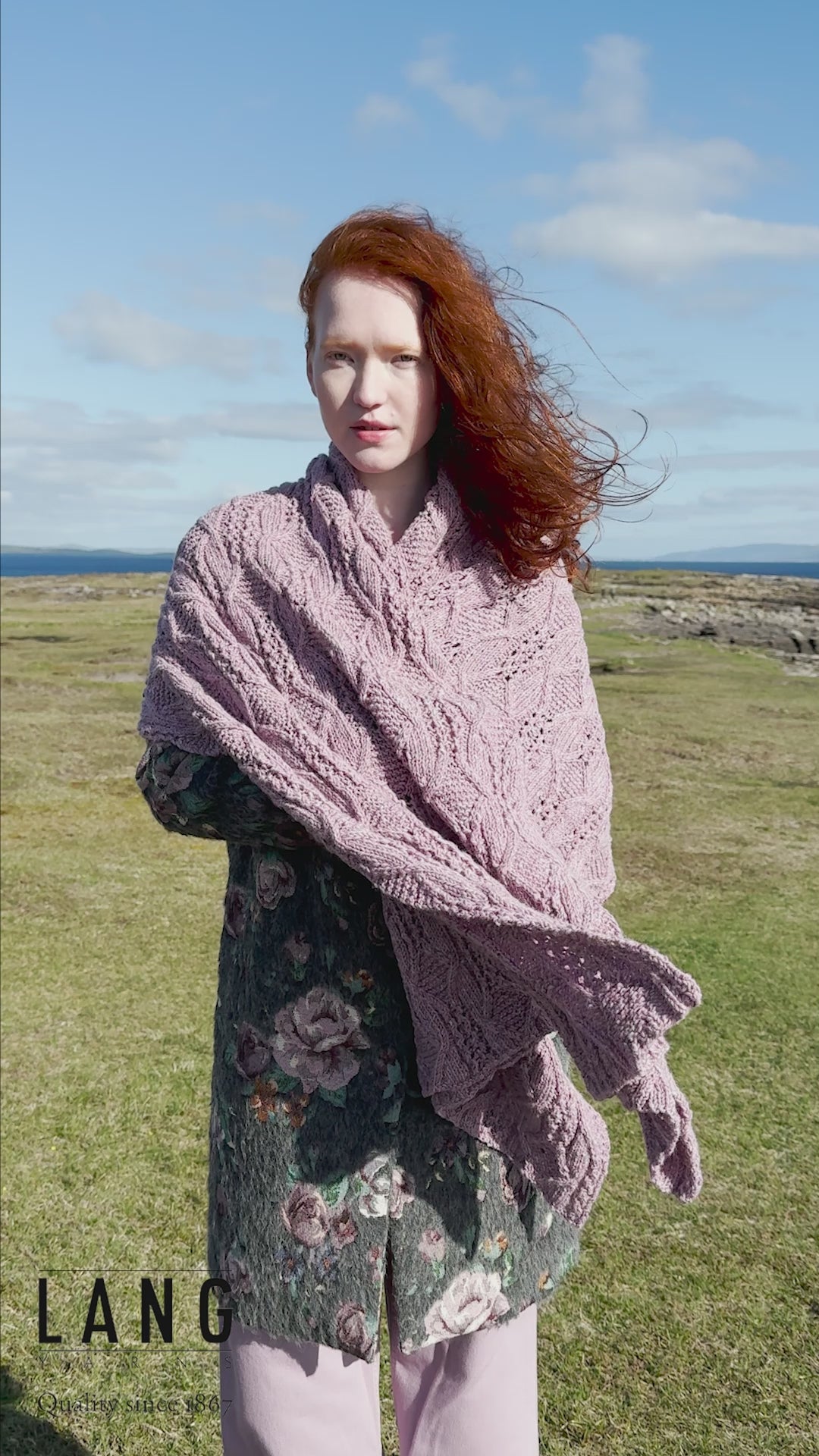 FINOLA Shawl Pattern Kit in DONEGAL TWEED+ by LANGYARNS | Punto 87-084