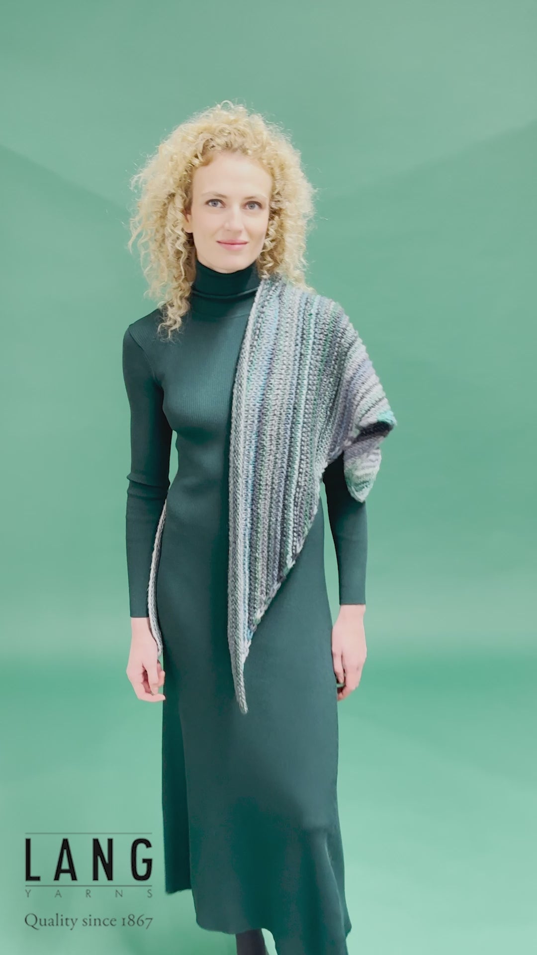 VERINA Triangular Shawl Pattern Kit in CLOUD by LANGYARNS | Punto 93-002