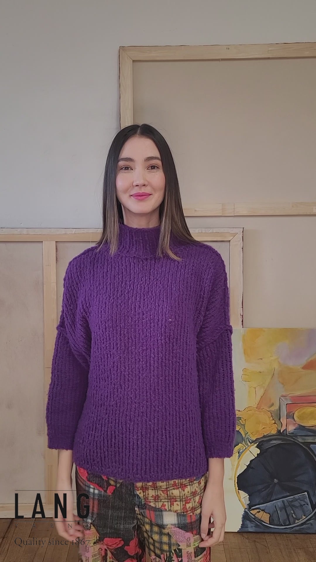 LISETTE Sweater Pattern Kit in PHOENIX by LANGYARNS | Punto 65-002