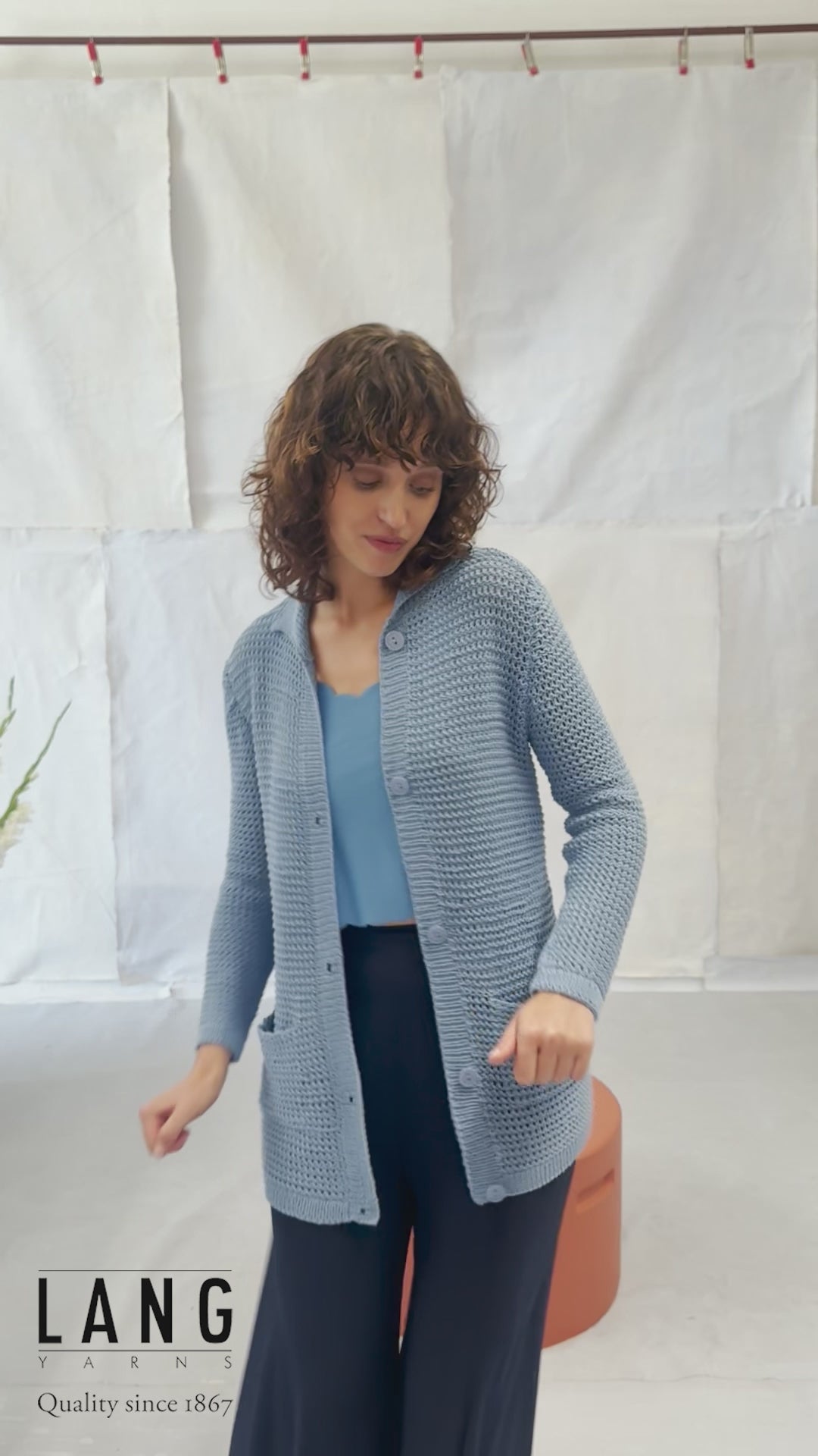 LYSETTE Cardigan Pattern Kit in OCEANIA by LANGYARNS | Fatto a Mano 284-015