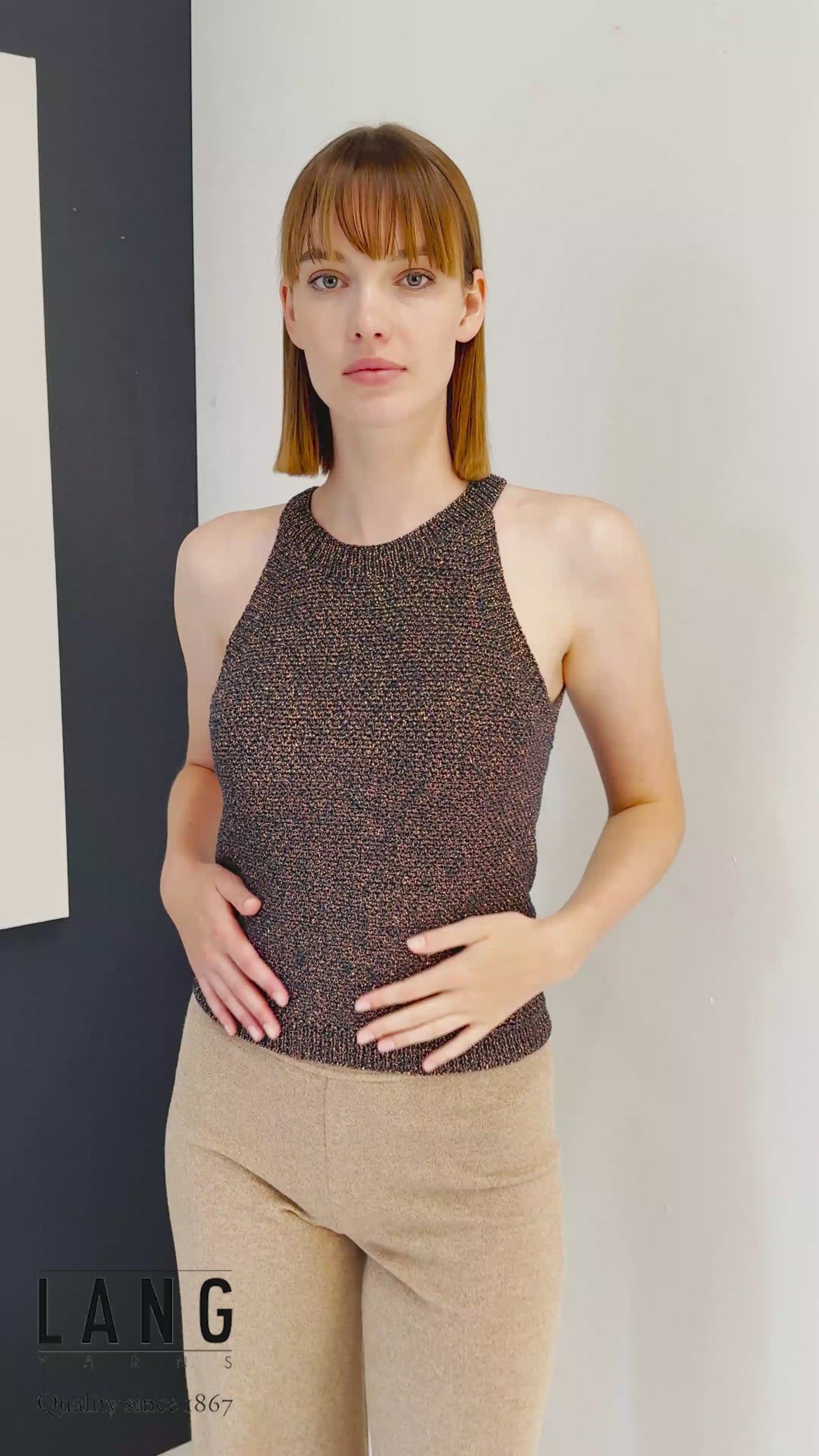 BLAIR Crochet Top Pattern Kit in LAMÉ SOFT by LANGYARNS | Fatto a Mano 288-033