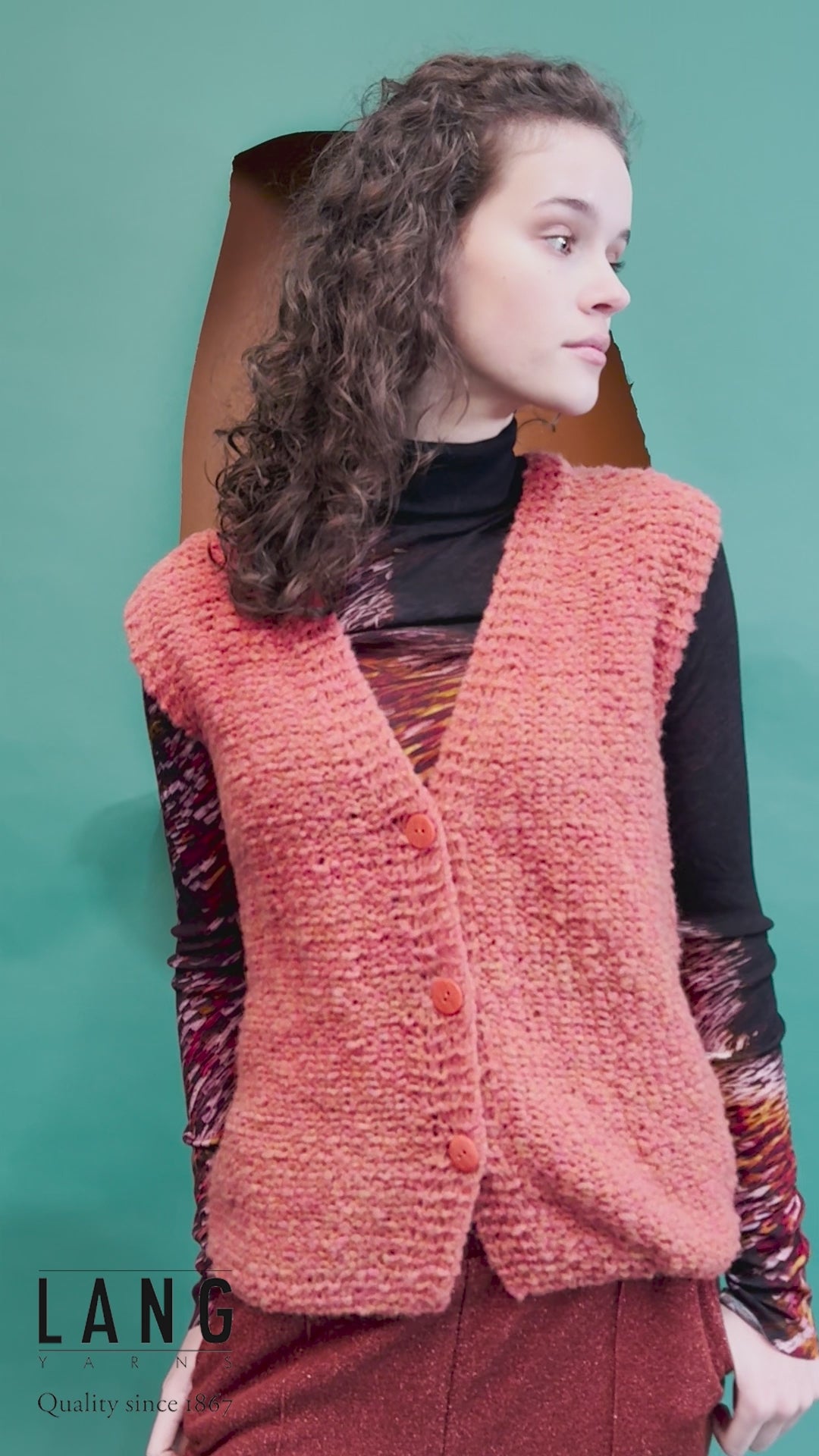 FRAN Vest Pattern Kit in PHOENIX by LANGYARNS | Fatto a Mano 286-007