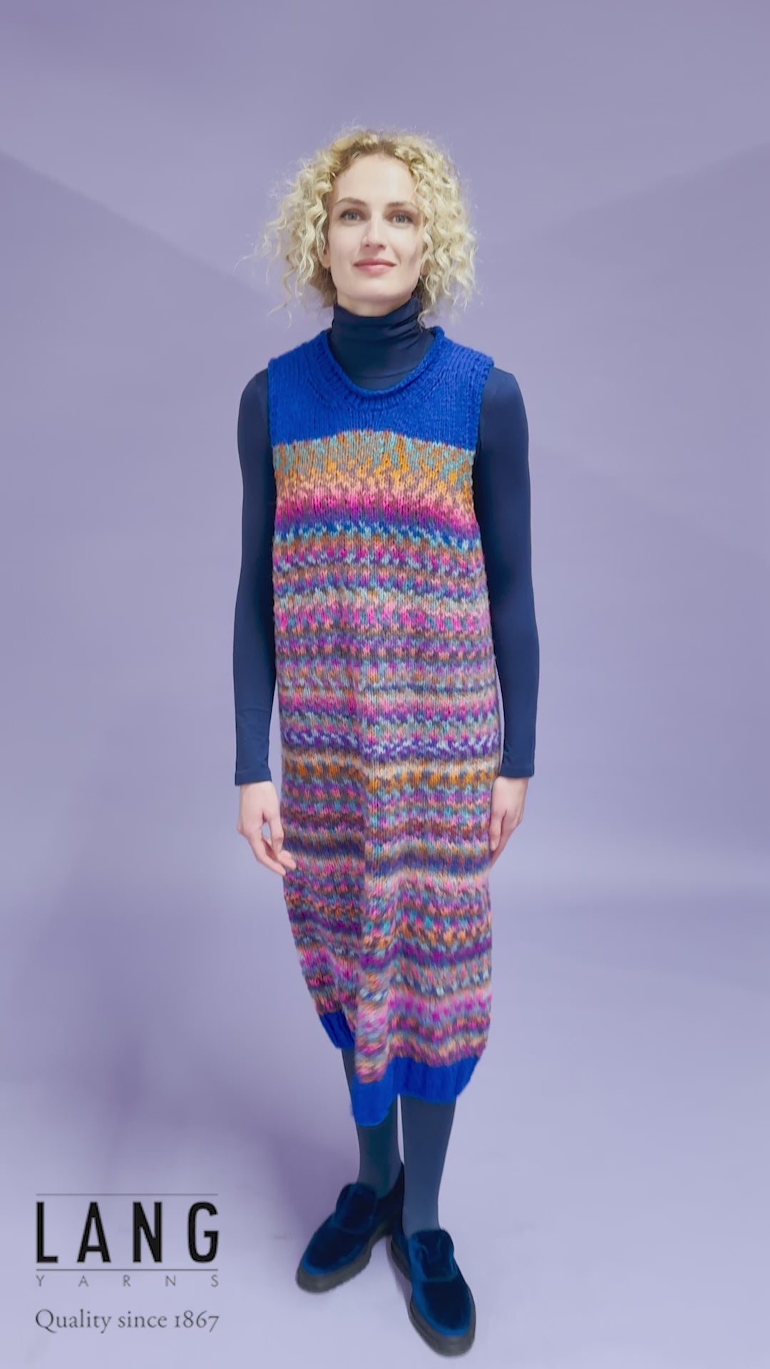 VELORA Top-down Dress Pattern Kit in CLOUD FUNKY & PROMISE by LANGYARNS | Punto 93-006