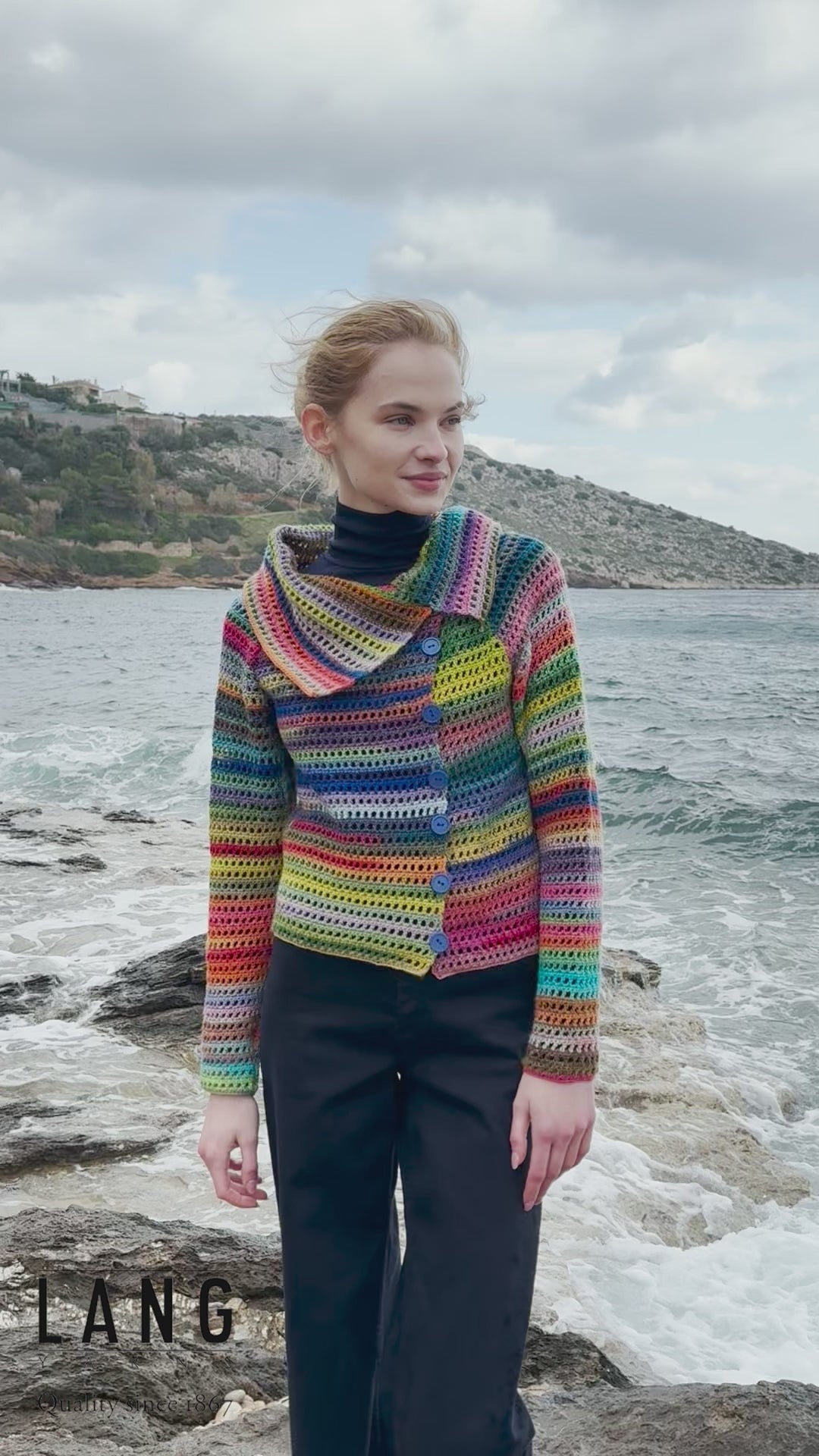 RUMER Crochet Jacket Pattern Kit in INFINITY by LANGYARNS | Punto 85 -028