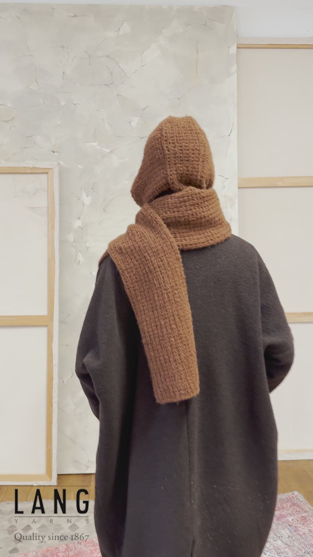 BONA Hooded-scarf Pattern Kit in BABY LAMA by LANGYARNS | Fatto a Mano 290-003