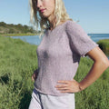 CHRISTINE Top-down Short-sleeve Sweater Pattern Kit in COTTON TWEED by LANGYARNS | Punto 90-008
