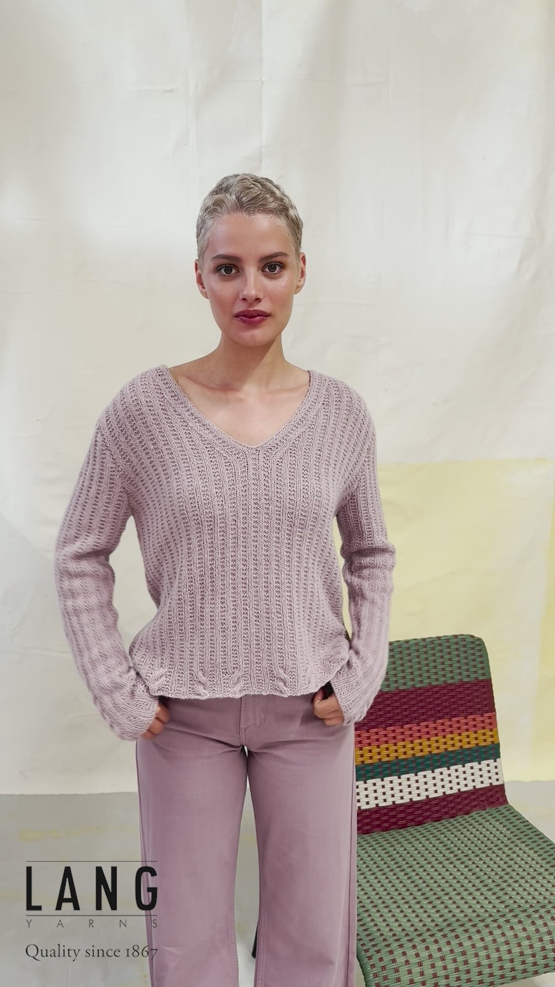 NAIMA Sweater Pattern Kit in REGINA by LANGYARNS | Fatto a Mano 284-066
