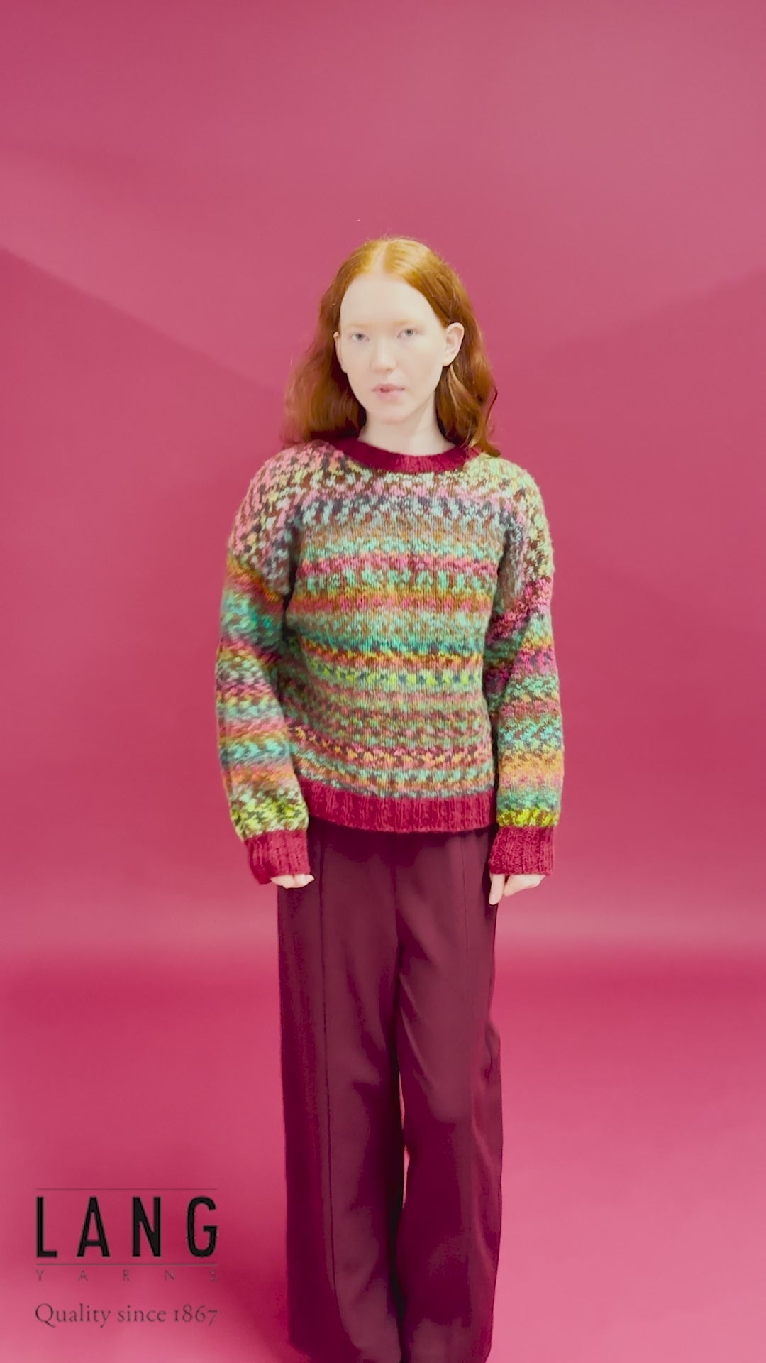 TACITA Top-down Sweater Pattern Kit in CLOUD FUNKY & PROMISE by LANGYARNS | Punto 93-003