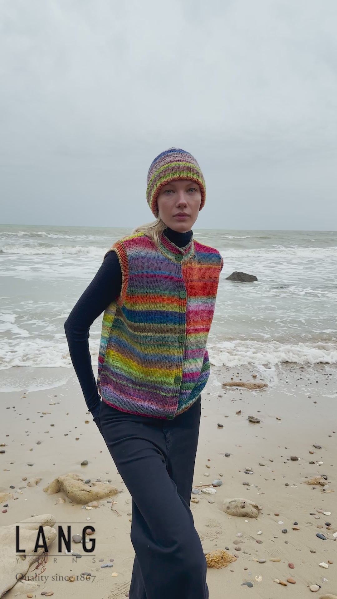 VARINIA Vest Pattern Kit in INFINITY by LANGYARNS | Punto 100-004