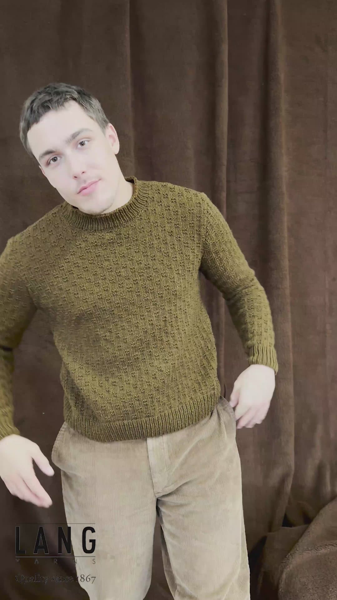 MATTEO Men's Sweater Pattern Kit in YAK by LANGYARNS | Fatto a Mano 282-032