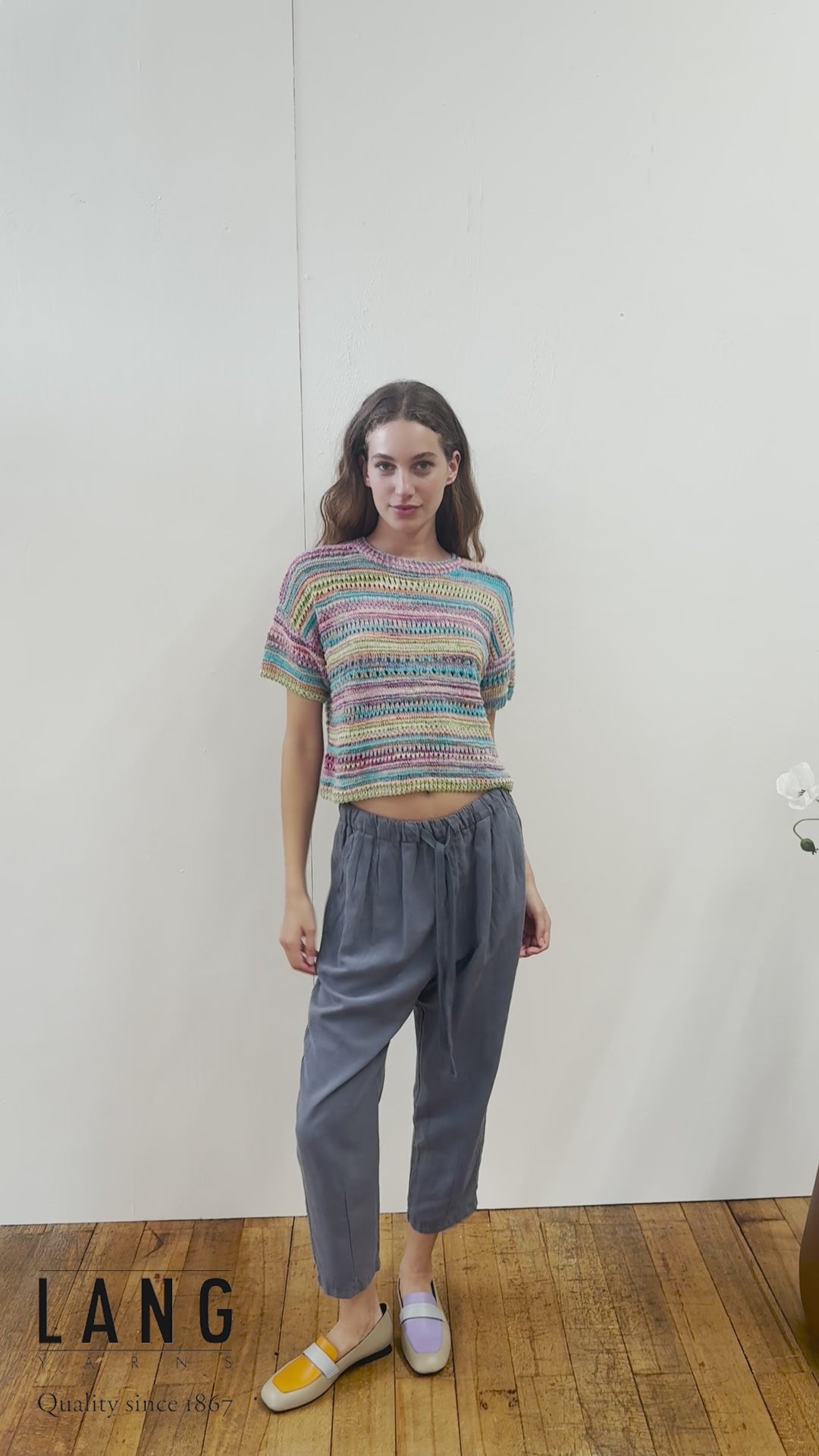FRIA Short-sleeved sweater Pattern Kit in FIESTA by LANGYARNS | Fatto a Mano 284-039