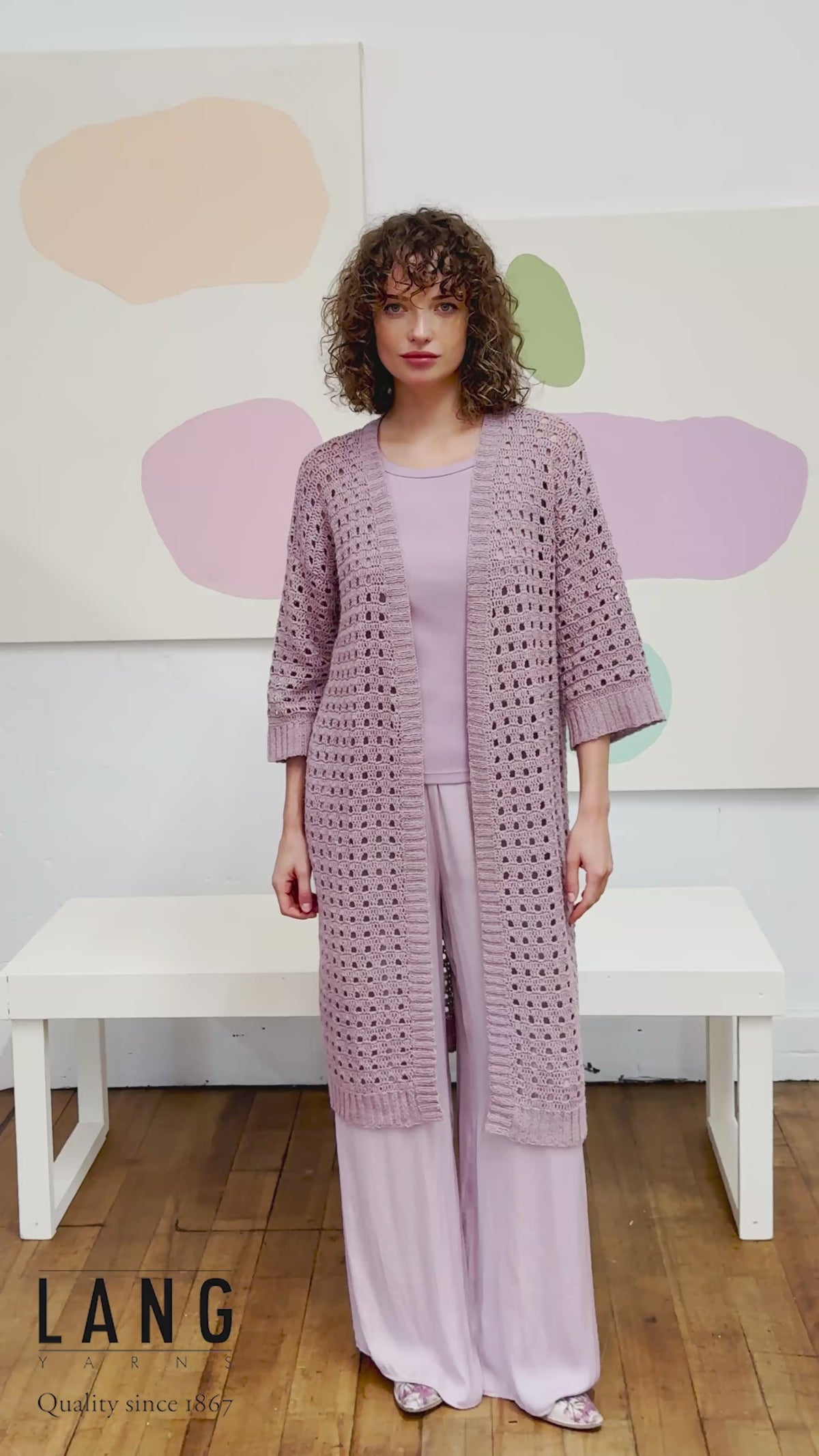 LEA Crochet Jacket Pattern Kit in ANANAS by LANGYARNS | Fatto a Mano 288-003