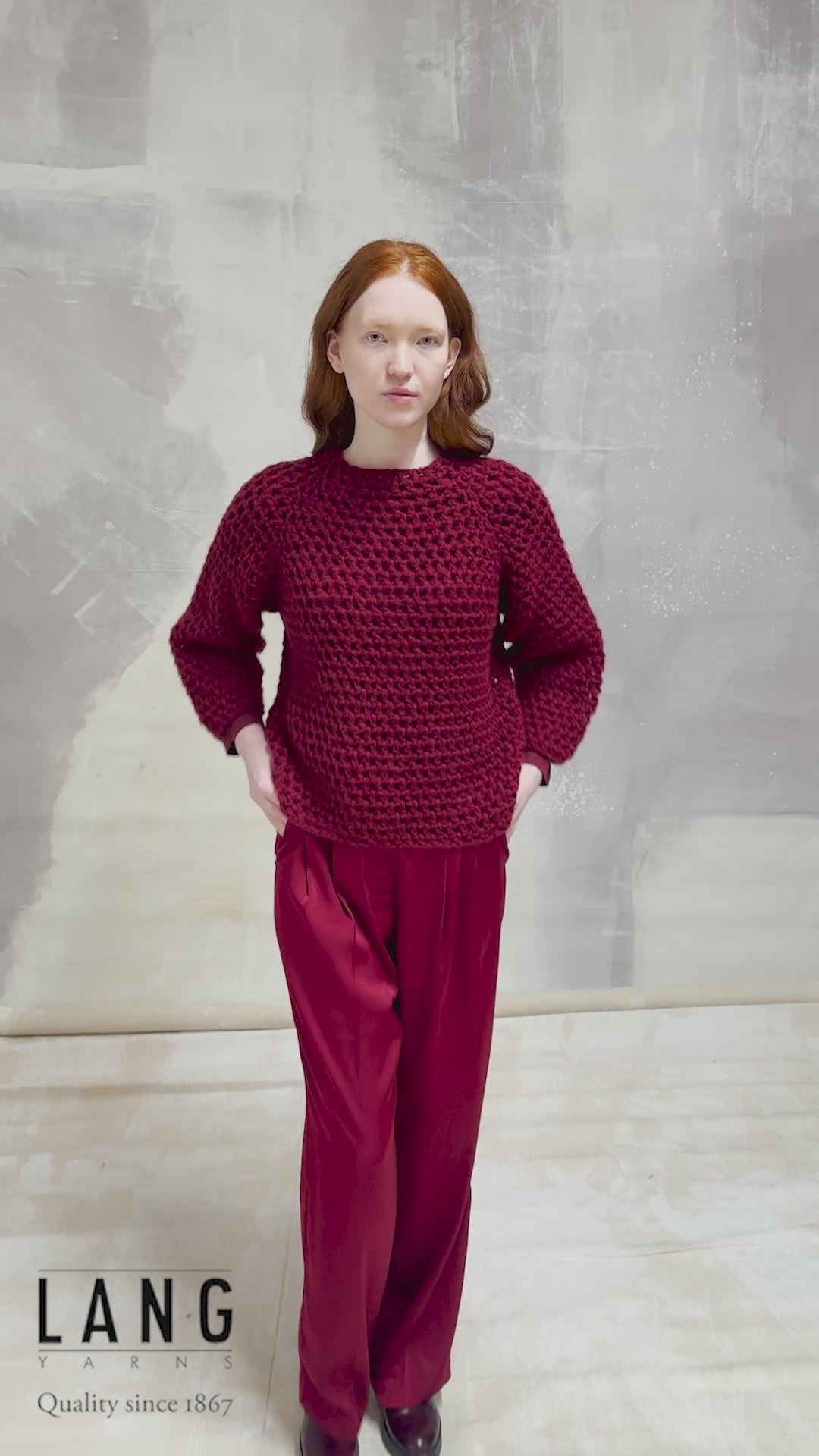 TAMIRA Crochet Sweater top down Pattern Kit in MALOU LIGHT by LANGYARNS | Fatto a Mano 290-065