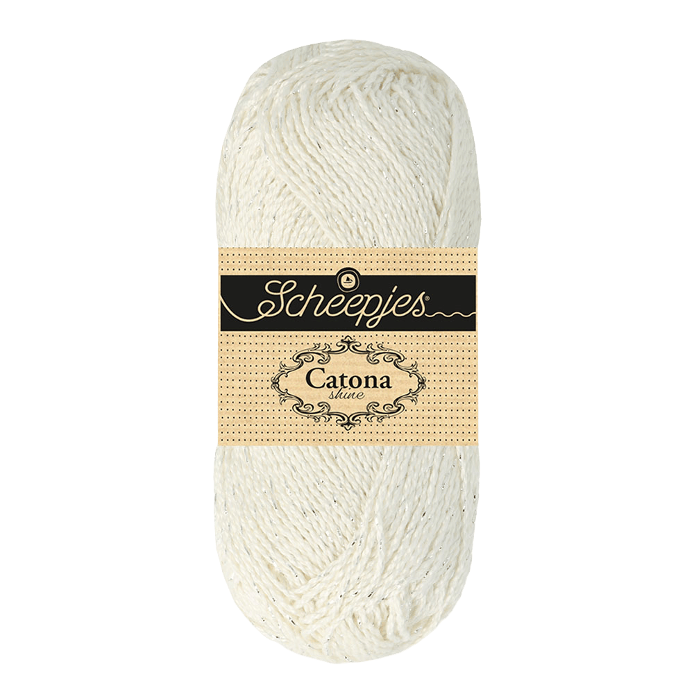 Scheepjes Yarn Bridal White with Silver Scheepjes | Catona Shine | 4 Ply | 1778
