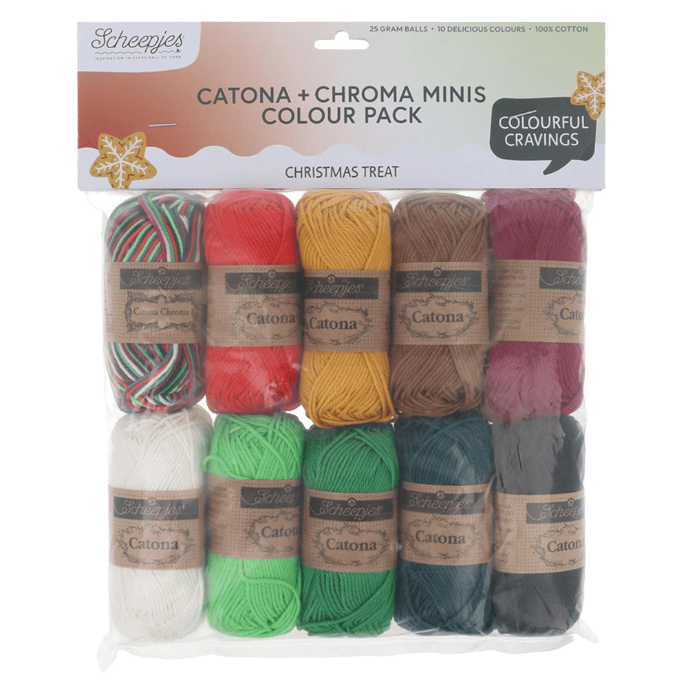 Scheepjes Yarn Christmast Treat Scheepjes | Catona & Chroma Colour Packs | 4 Ply | 2496