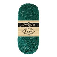 Scheepjes Yarn Dark Teal with Silver Scheepjes | Catona Shine | 4 Ply | 1778