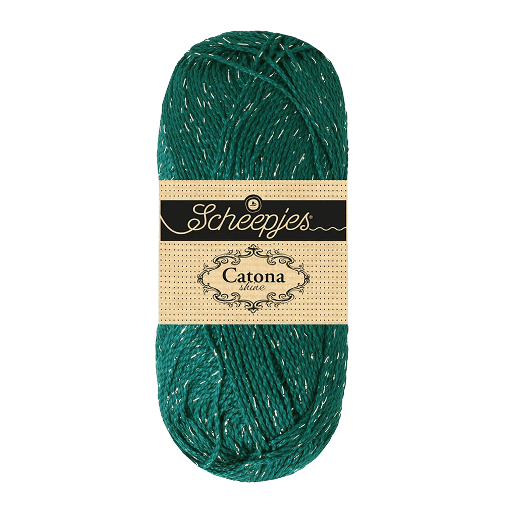 Scheepjes Yarn Dark Teal with Silver Scheepjes | Catona Shine | 4 Ply | 1778