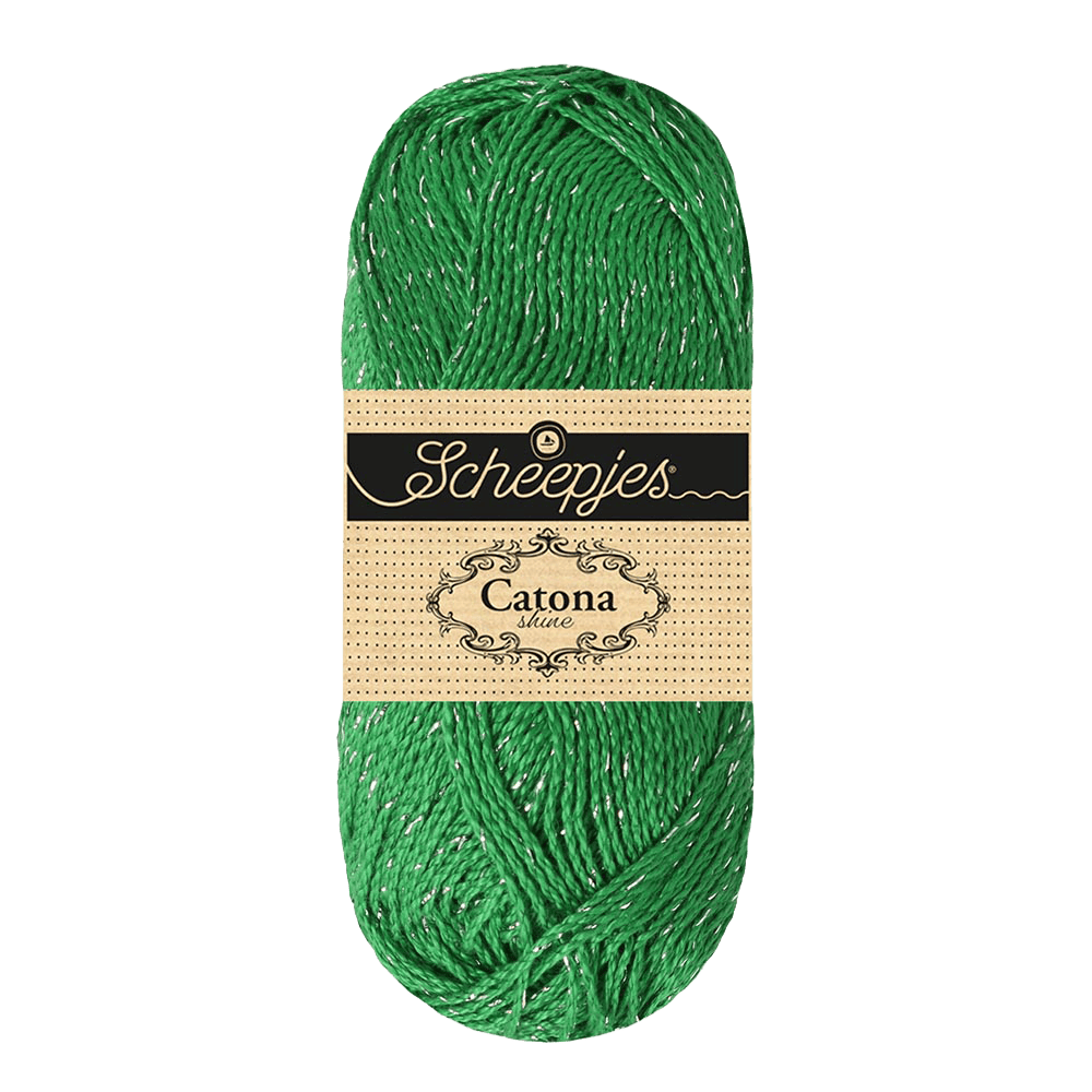 Scheepjes Yarn Emerald with Silver Scheepjes | Catona Shine | 4 Ply | 1778