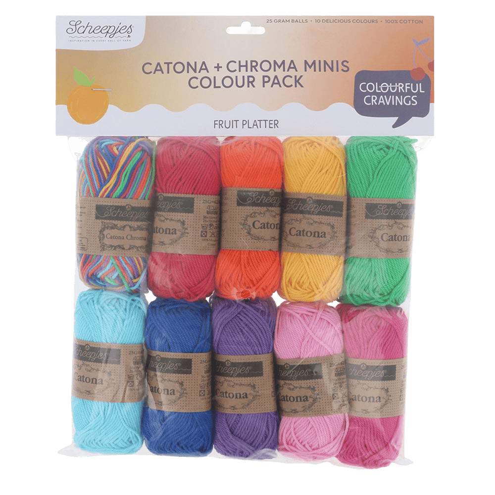 Scheepjes Yarn Fruit Platter Scheepjes | Catona & Chroma Colour Packs | 4 Ply | 2496