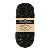 Scheepjes Yarn Jet Black with Silver Scheepjes | Catona Shine | 4 Ply | 1778