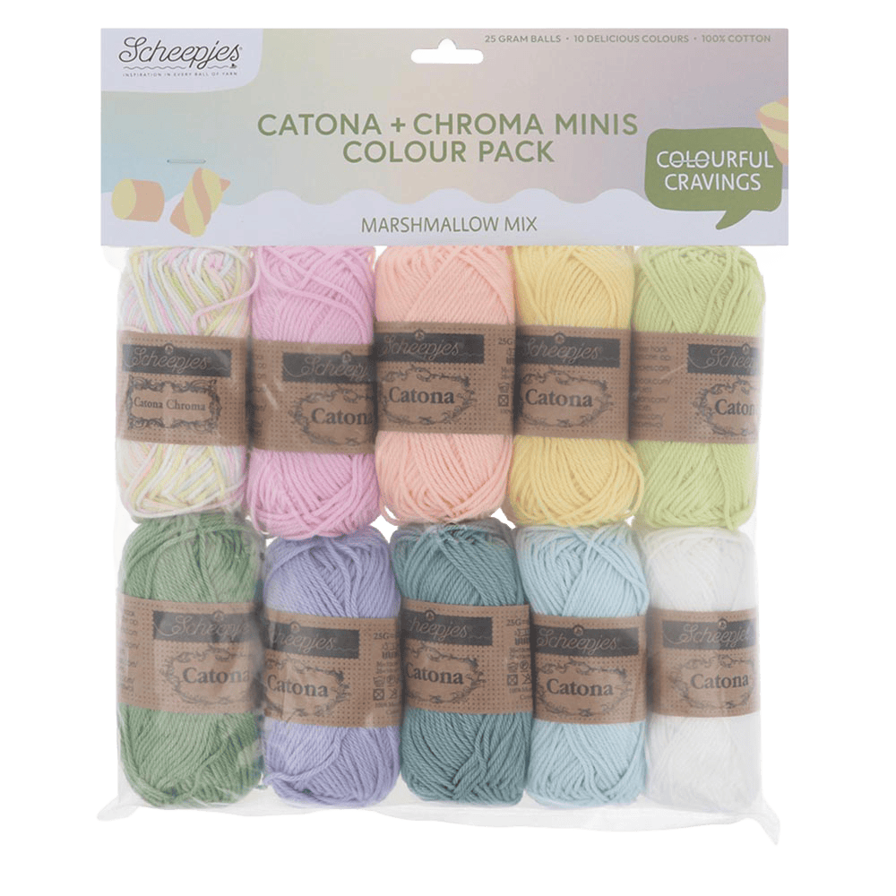 Scheepjes Yarn Marshmallow Mix Scheepjes | Catona & Chroma Colour Packs | 4 Ply | 2496