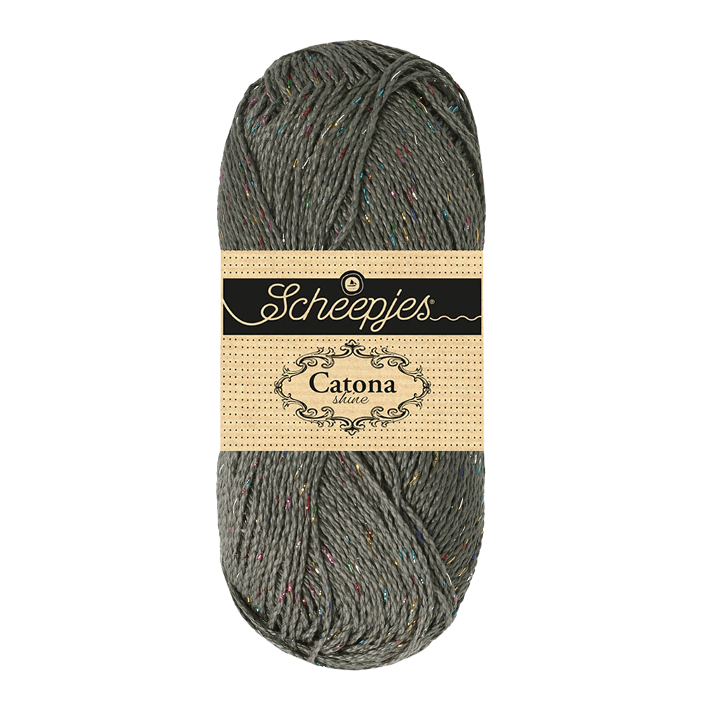 Scheepjes Yarn Metal Grey with Rainbow Scheepjes | Catona Shine | 4 Ply | 1778