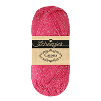Scheepjes Yarn Shocking Pink with Silver Scheepjes | Catona Shine | 4 Ply | 1778