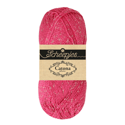 Scheepjes Yarn Shocking Pink with Silver Scheepjes | Catona Shine | 4 Ply | 1778